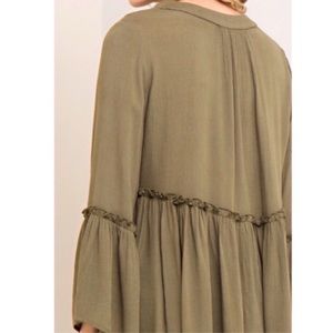 Tops - Olive Boho Empire Waist Blouse Tops - Olive Boho Empire Waist Blouse